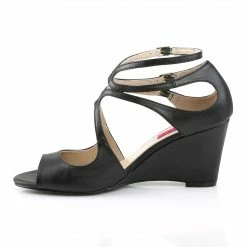 Pleaser Pink Label Drag Queen KIMBERLY-04 - Blk Faux Leather