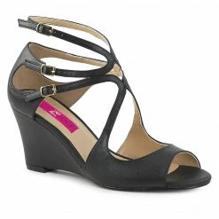 Pleaser Pink Label Drag Queen KIMBERLY-04 - Blk Faux Leather