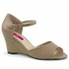 Pleaser Pink Label KIMBERLY-05 - Taupe Faux Leather 2 Pleaser Pink Label KIMBERLY-05 - Taupe Faux Leather