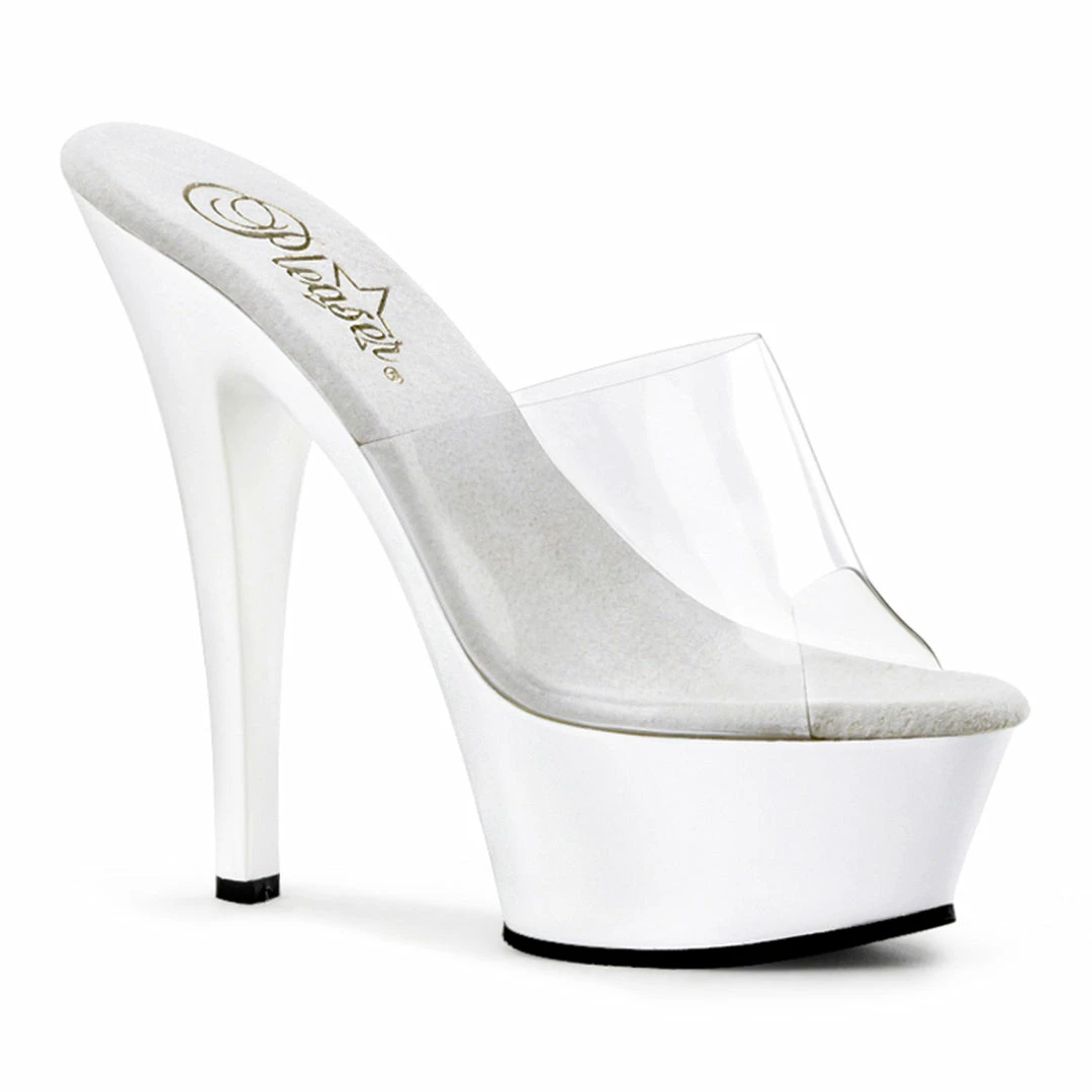 Pleaser KISS-201 - Clr/Wht 3 Pleaser KISS-201 - Clr/Wht