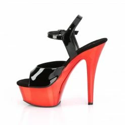 Pleaser KISS-209 - Blk Pat/Red Chrome