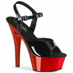 Pleaser KISS-209 - Blk Pat/Red Chrome
