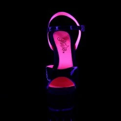 Pleaser KISS-209TT - Blk Pat/Blk-Neon H. Pink Exotic Dancing