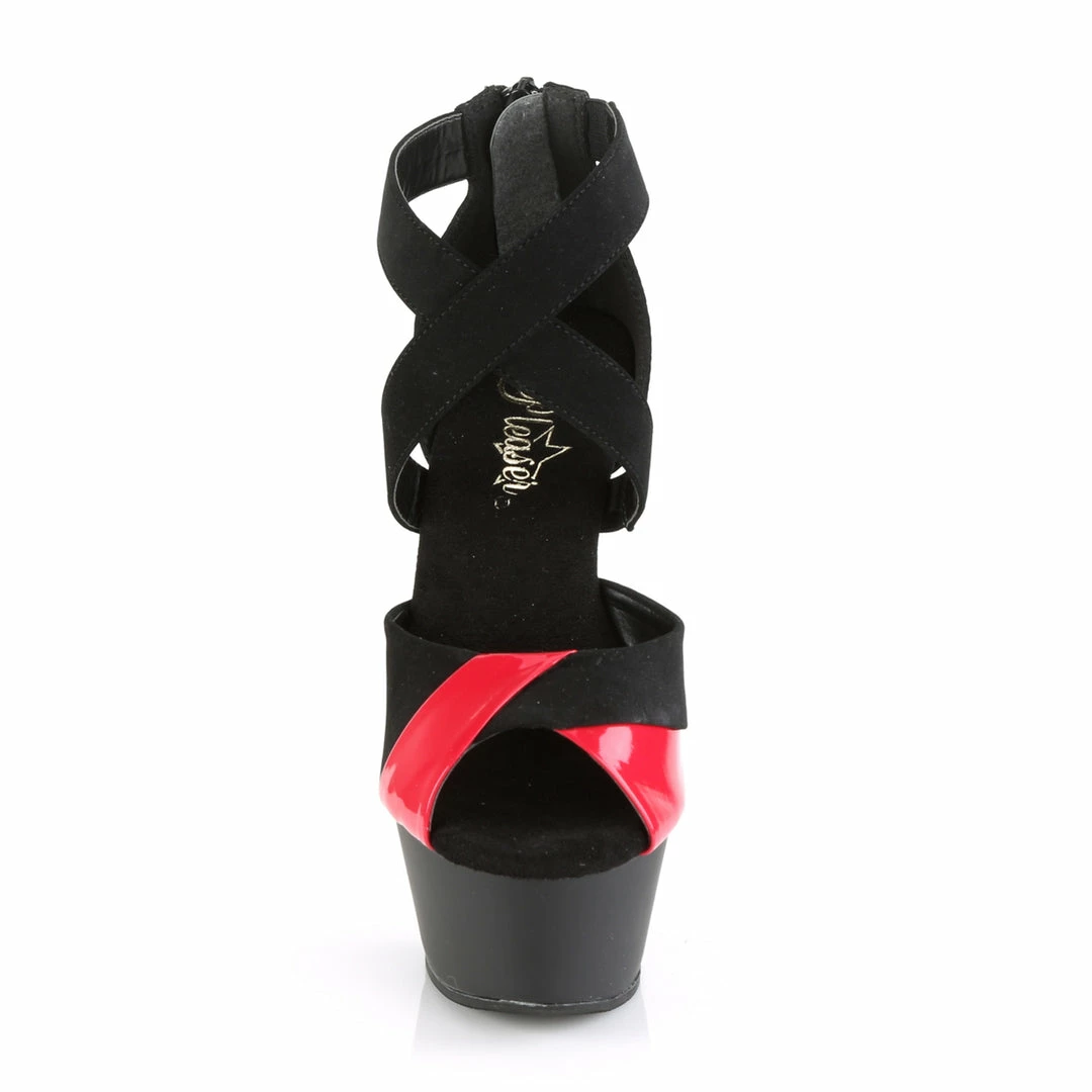 Pleaser Exotic Dancing KISS-221 - Blk Nubuck-Red Pat/Blk Matte-Red 4 Pleaser Exotic Dancing KISS-221 - Blk Nubuck-Red Pat/Blk Matte-Red