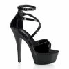 Pleaser Exotic Dancing KISS-254 - Blk Pat/Blk