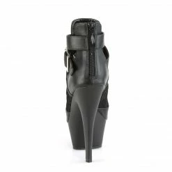 Pleaser KISS-257 - Blk Faux Leather-Lace-Mesh/Blk Matte Exotic Dancing