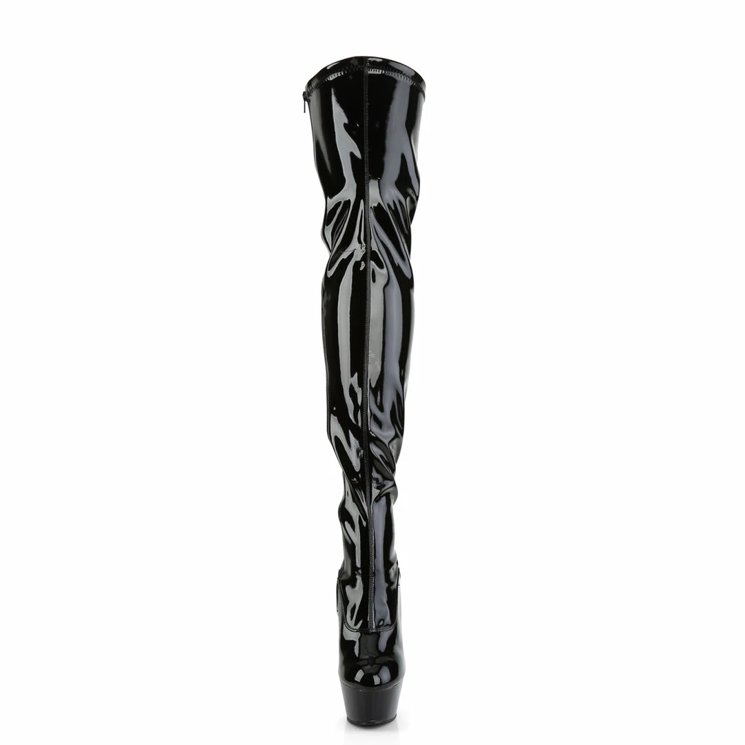 Pleaser Exotic Dancing KISS-3000 - Blk Str Pat/Blk 4 Pleaser Exotic Dancing KISS-3000 - Blk Str Pat/Blk