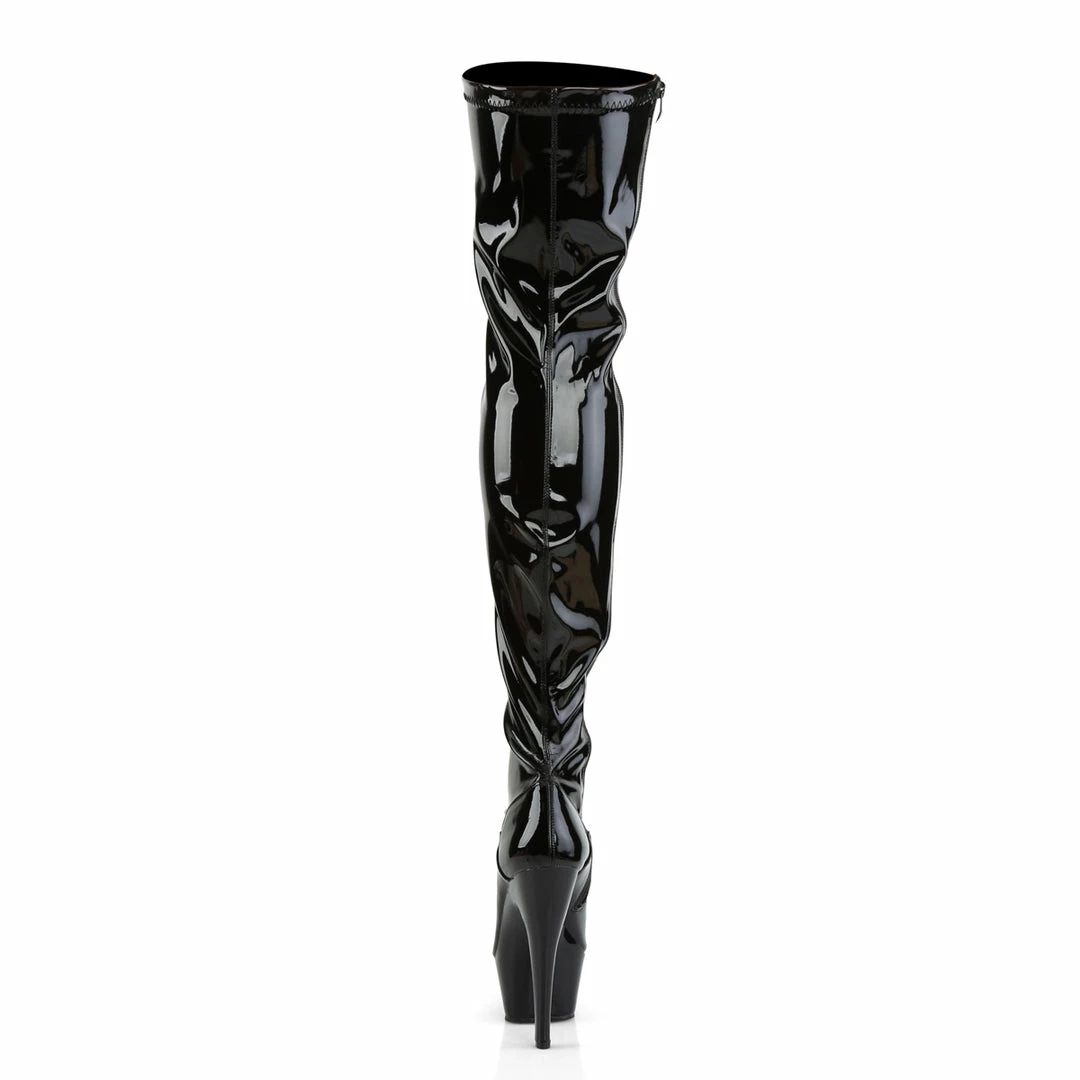 Pleaser Exotic Dancing KISS-3000 - Blk Str Pat/Blk 6 Pleaser Exotic Dancing KISS-3000 - Blk Str Pat/Blk