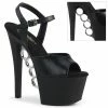 Pleaser KNUCKS-709 - Blk Faux Leather/Blk Matte