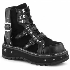 Demonia LILITH-278 - Blk Vegan Leather-Vegan Suede