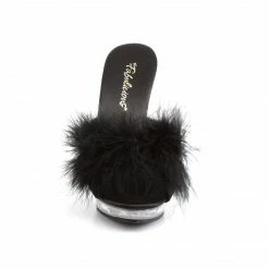 Fabulicious LIP-101-8 - Blk Satin-Fur/Clr
