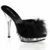 Fabulicious LIP-101-8 - Blk Satin-Fur/Clr
