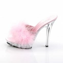 Fabulicious Party & Prom LIP-101-8 - B. Pink Satin-Fur/Clr