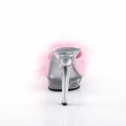 Fabulicious Party & Prom LIP-101-8 - B. Pink Satin-Fur/Clr