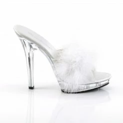 Fabulicious LIP-101-8 - Wht Satin-Fur/Clr Party & Prom