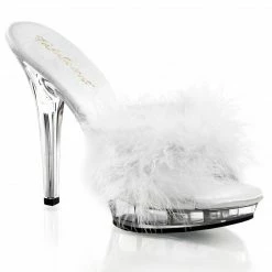 Fabulicious LIP-101-8 - Wht Satin-Fur/Clr Party & Prom
