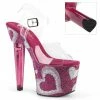 Pleaser LOVESICK-708HEART - Clr/H. Pink-Wht RS Exotic Dancing