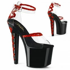 Pleaser LOVESICK-712 - Clr-Red/Blk-Red