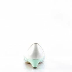 Pin Up Couture LULU-05 - Whit-Mint Multi Faux Leather Vintage & Retro