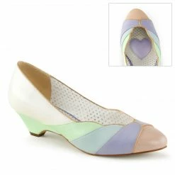 Pin Up Couture LULU-05 - Whit-Mint Multi Faux Leather Vintage & Retro