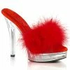 Fabulicious MAJESTY-501F-8 - Red Faux Leather-Fur/Clr Party & Prom