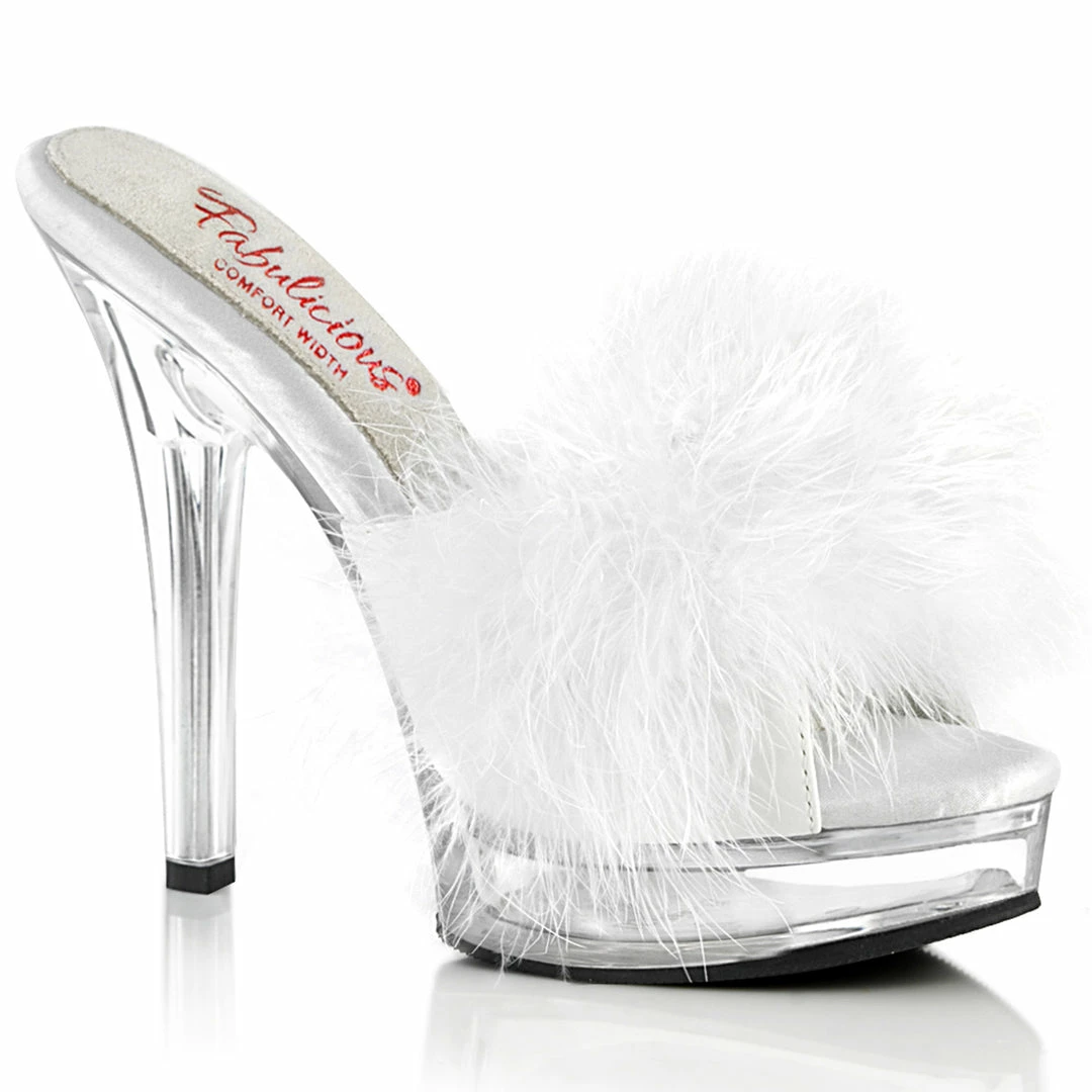 Fabulicious Party & Prom MAJESTY-501F-8 - Wht Faux Leather-Fur/Clr 3 Fabulicious Party & Prom MAJESTY-501F-8 - Wht Faux Leather-Fur/Clr