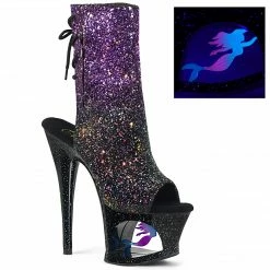 Pleaser MOON-1018MER - Purple-Blk Ombre Glitter/Blk