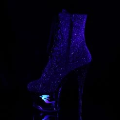 Pleaser MOON-1020MER - Purple-Blk Ombre Glitter/Blk