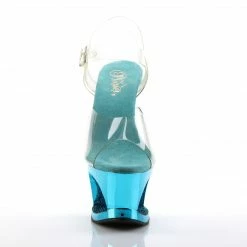 Pleaser MOON-708DMCH - Clr/Turquoise Chrome Exotic Dancing