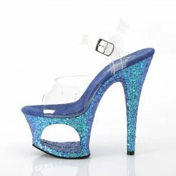 Pleaser MOON-708LG - Clr/Blue Multi Glitter Exotic Dancing
