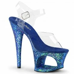 Pleaser MOON-708LG - Clr/Blue Multi Glitter Exotic Dancing