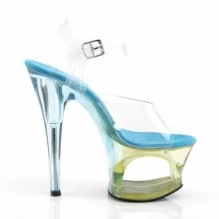 Pleaser MOON-708MCT - Clr/Lt. Blue Tinted Exotic Dancing