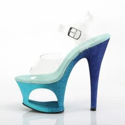 Pleaser Exotic Dancing MOON-708OMBRE - Clr/Aqua-Blue Ombre