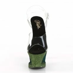 Pleaser MOON-708OMBRE - Clr/Emerald-Blk Ombre Exotic Dancing