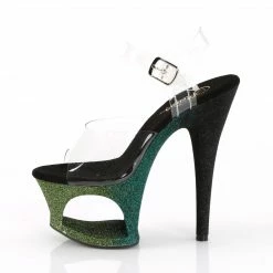 Pleaser MOON-708OMBRE - Clr/Emerald-Blk Ombre Exotic Dancing