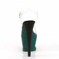 Pleaser MOON-708OMBRE - Clr/Emerald-Blk Ombre Exotic Dancing