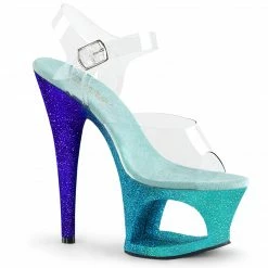 Pleaser Exotic Dancing MOON-708OMBRE - Clr/Aqua-Blue Ombre