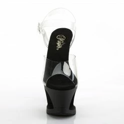 Pleaser MOON-708SK - Clr/Blk Matte-Pewter Exotic Dancing