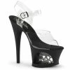 Pleaser MOON-708SK - Clr/Blk Matte-Pewter Exotic Dancing