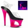 Pleaser Exotic Dancing MOON-708UV - Clr/Neon H. Pink