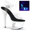 Pleaser Exotic Dancing MOON-708UV - Clr/Neon White