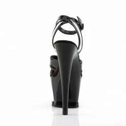 Pleaser MOON-728 - Blk-Wht Pat/Blk Exotic Dancing
