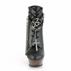 Demonia Punk & Goth MUERTO-1001 - Blk Faux Leather/Pewter Chrome