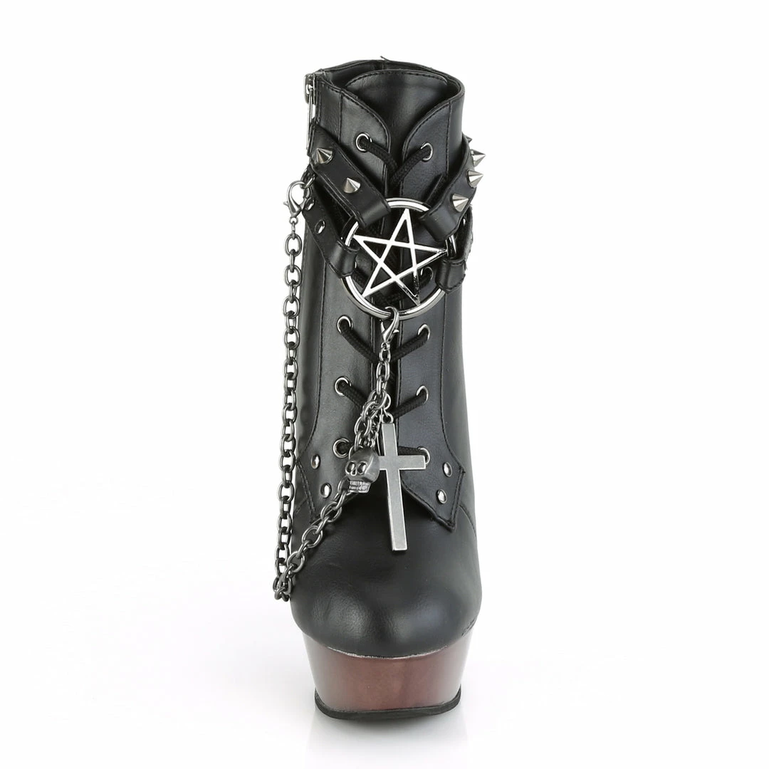 Demonia Punk & Goth MUERTO-1001 - Blk Faux Leather/Pewter Chrome 4 Demonia Punk & Goth MUERTO-1001 - Blk Faux Leather/Pewter Chrome