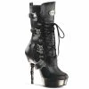 Demonia MUERTO-1026 - Blk Vegan Leather/Pewter Chrome Punk & Goth