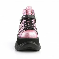 Demonia Punk & Goth NEPTUNE-100 - Pink Glitter-Silver/Vegan Leather