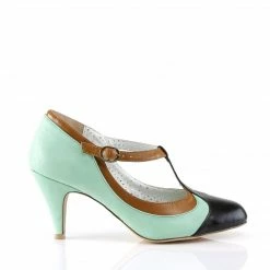 Pin Up Couture PEACH-03 - Mint Multi Faux Leather