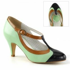 Pin Up Couture PEACH-03 - Mint Multi Faux Leather
