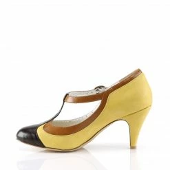 Pin Up Couture PEACH-03 - Yellow Multi Faux Leather