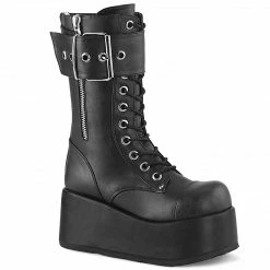 Demonia PETROL-150 - Blk Vegan Leather Punk & Goth